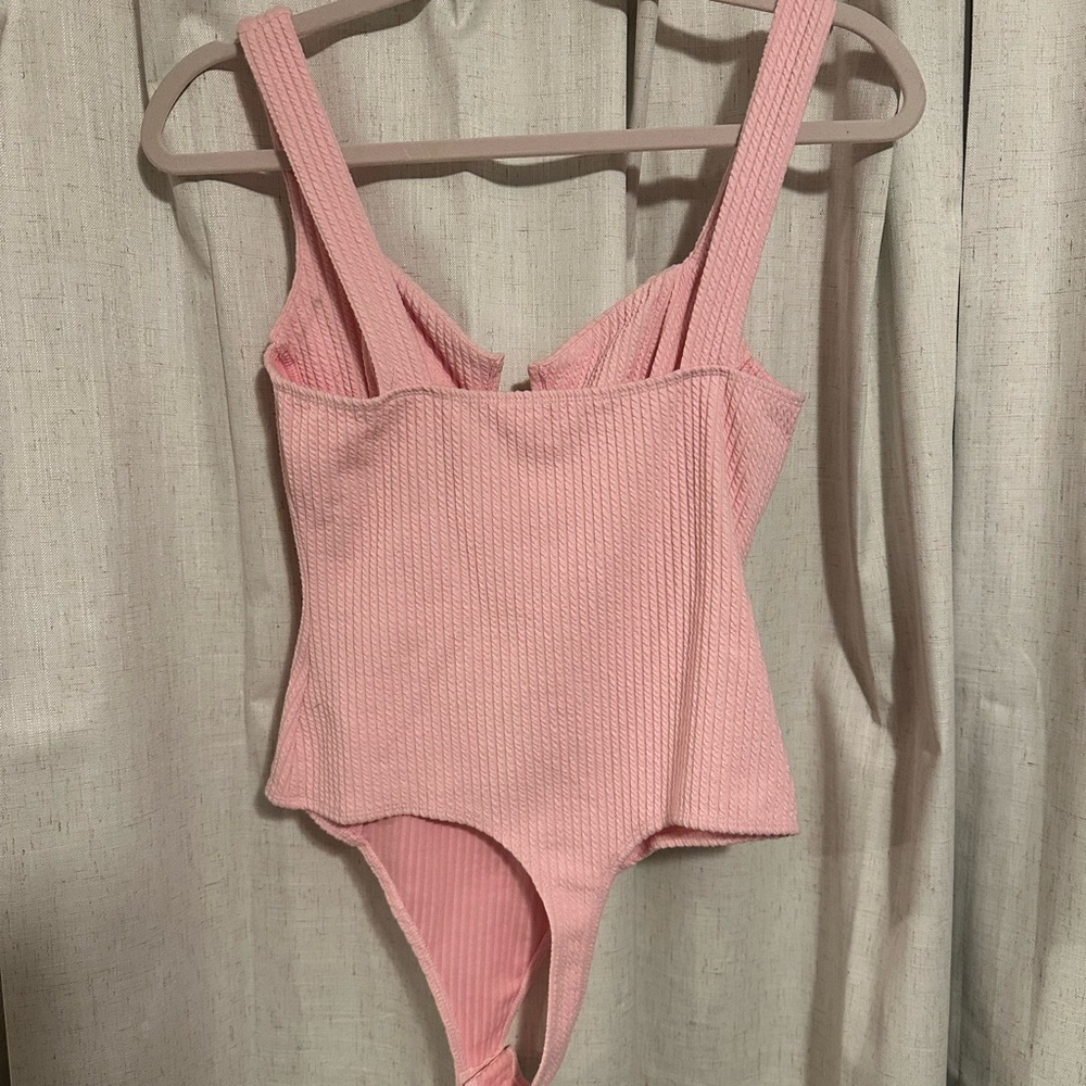 Astr Pink Ribbed Bodysuit - Picture 4 of 5